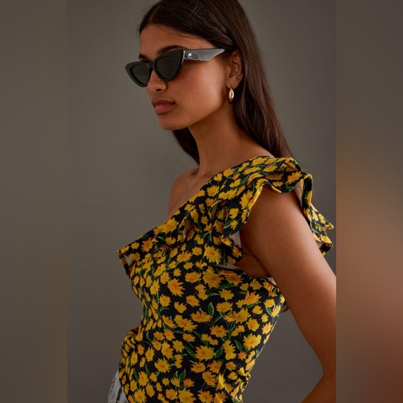 Anthropologie Maeve One-Shoulder Ruffled Top - Picture 6 of 16